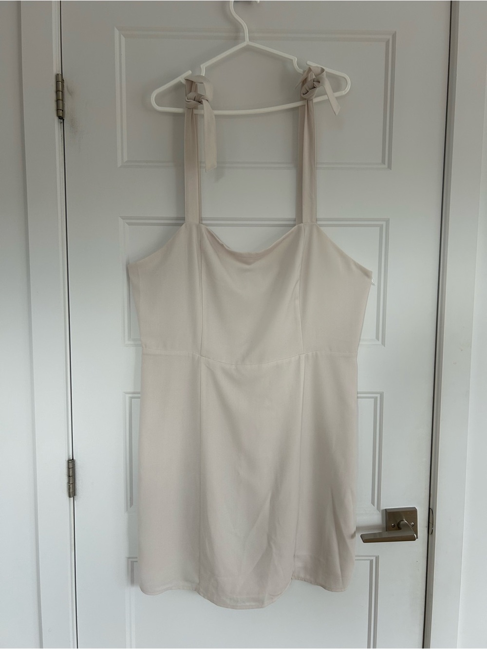 Reitmans Pale Cream Smocked-Back Mini Dress